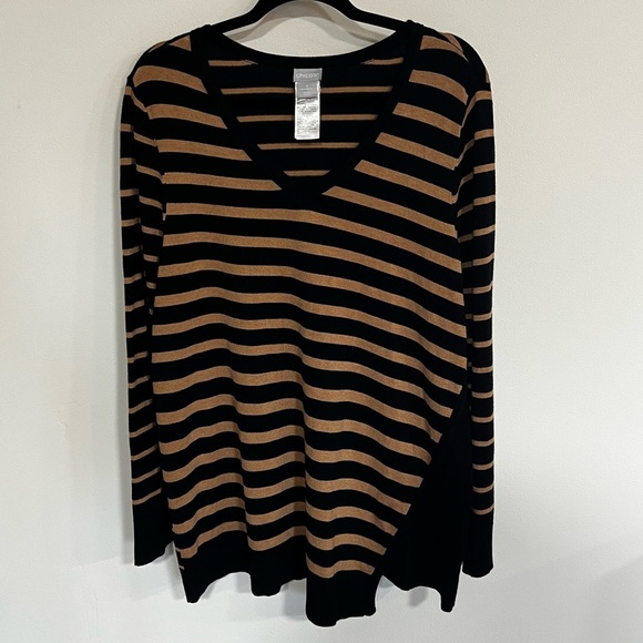 Chico’s Stripe Tunic Sweater - Picture 5 of 13